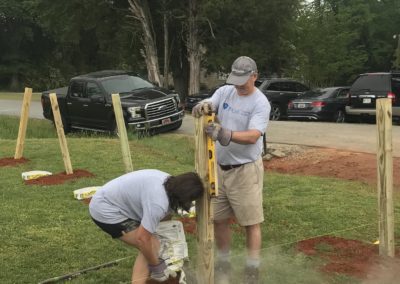 putting in a fence at the little white house